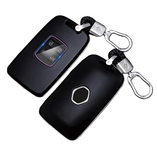 Custodia Portachiavi In Pelle Carbonio Per Renault - 4 Pulsanti (Kadjar, Megane, Scenic, Koleos)