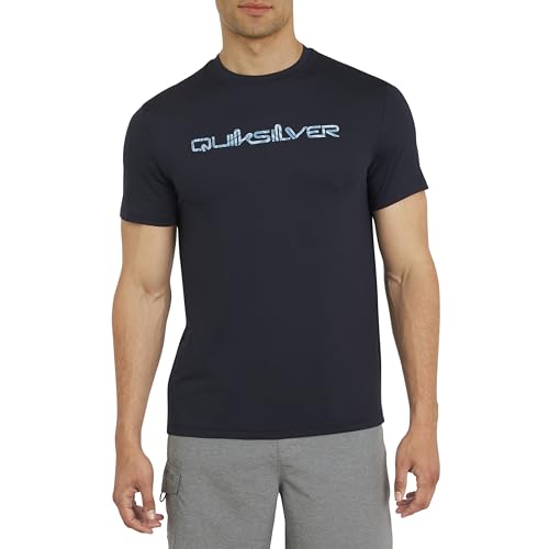 Quiksilver-Mens-Swimwear-Regular-Fit-UPF-50-Short-Sleeve-Sun-Tee-Rash-Guard-Shirt Quiksilver Men's Swimwear Regular Fit UPF 50 Short Sleeve Sun Tee Rash Guard Shirt - Image 1