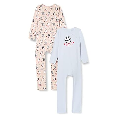 NAME IT Girl's NMFMIPANDA 2P Nightsuit Strampler, Peach Whip, 98 Cover