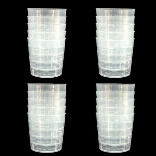 20 vasos plásticos medidores 60 ml transparentes miniatura 3