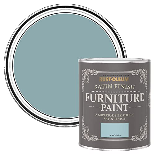 Rust-Oleum Blue Furniture & Skirting Board Paint in Satin Finish - Little Cyclades 750ml