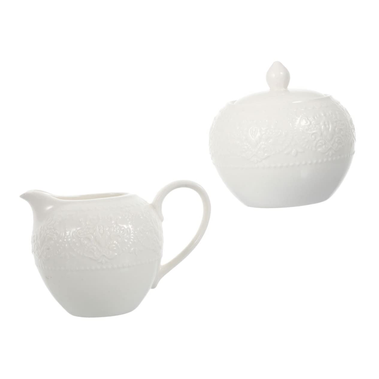2 Piezas Hervidor de Leche Cerámico y Azucarero para Café, Leche y Azúcar, Diseño Simple y Práctico, Fácil de Limpiar, Adecuado para Desayuno, Merienda y Servicio en Mesa