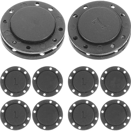 Beavorty Kippschalter Magnetisch zum Annähen Schwarz Durchmesser 26mm 6 Paare Unsichtbare Magnetknöpfe für Mantel Windjacke Handtaschen Lätzchen DIY Nähen Basteln Nähzubehör Druckknöpfe