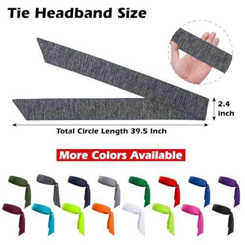 Image of ONUPGO 18Pcs Head Ties for Men Women, Adjustable Headbands Sports Sweatband Ninja Ties Head Band, Sweat Wicking Workout Headband for Sports, Running, Tennis, Yoga, Soccer, Karate