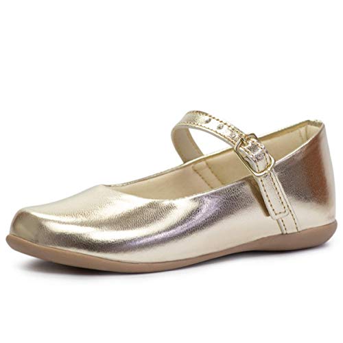 Kit com Duas Sapatilhas Femininas Infantil Boneca Sapato Menina Rasteira 08 - Dourada e Pink - 26