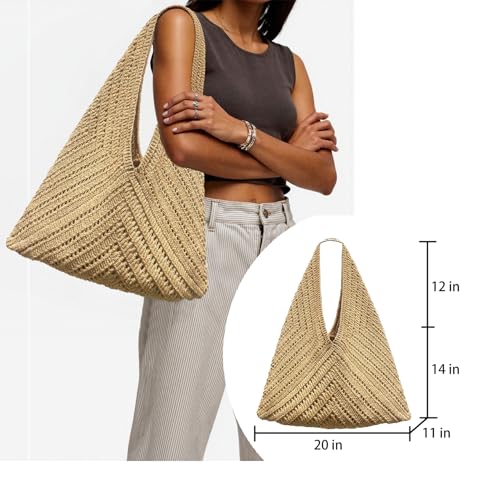 Bolso tejido de crochet para playa para mujer miniatura 6