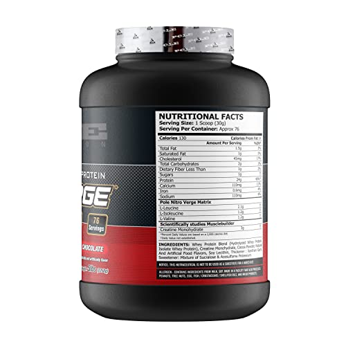 Image of Pole Nutrition Nitro Verge Advanced Whey | Isolate Proteins | Rich Chocolate Flavor | 5lbs, 76 Servings (2268g) - Elevate Your Fitness with Premium Whey Isolate