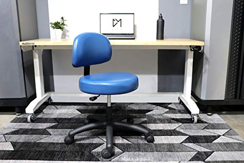Chair Master Adjustable Chair For Exam Rooms, Labs, Doctor And Dentist Offices. Easy To Clean! 19"-27" Seat Height No Footring (Medium Desk Height, Blue) #TOP1