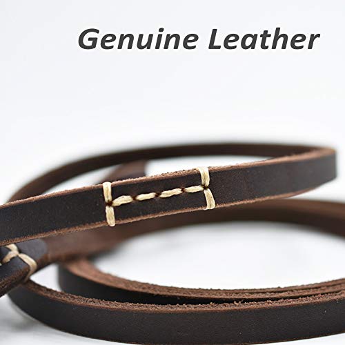 Aoklant Dog Leash - 4Ft 5Ft 6Ft Waterproof Genuine Leather - Dog Training/Walking/Camping Brown #TOP2