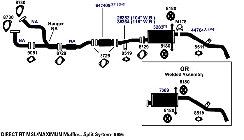 Image of AP Exhaust Products 6695 Exhaust Muffler