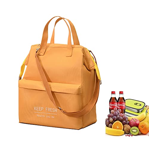 Narunii Kühltasche, Lunchtasche, Lunchtasche, Lunchtasche, Lunchtasche, isoliert, für Damen, Herren, Kinder (mit Schultergurten, 16 l, Orange) Cover