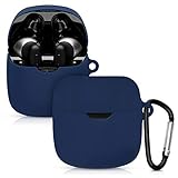 kwmobile Carcasa de Silicona Compatible con JBL Tune 220TWS - Funda para Auriculares en Azul Oscuro