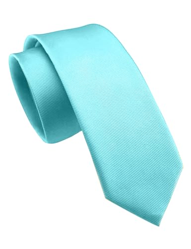 JEMYGINS Cravate Homme Slim Unie 6CM pour Mariage Business Bleu Clair 2
