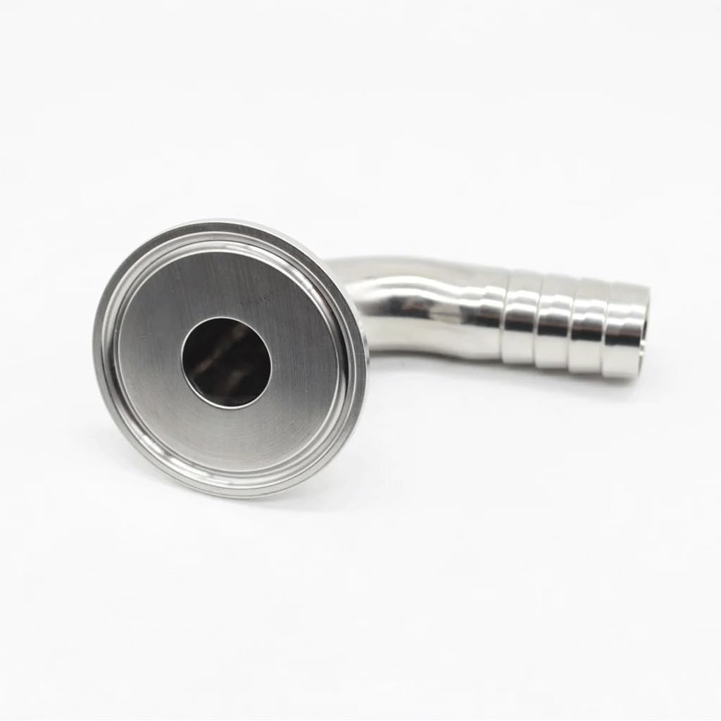 Refixamo One Color Pipe Clamps, Ss304 Hose Barb Tri Clamp Ferrule 90 Degree Elbow, Multiple Sizes(51Mmx Ferrule 64)