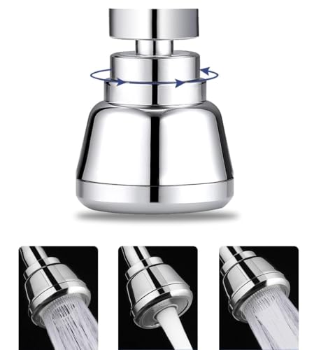 Image of Kitchen Faucet Aerator - Faucet Spray Head Replacement 360 Rotatable,Stainless Steel 3 Flow Modes,Anti-Splash,Water Saving Sink Faucet (Big, Pack of 1)