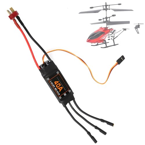 40A ESC, 40A Speed Controller Bürstenloser ESC mit Niederspannungs-Abschaltschutz RC Drone Helicopter Upgrade Teile Zubehör(Schwarz)