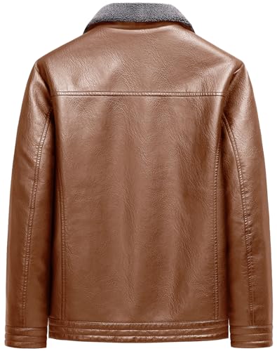 Image of PEGENO Men's Stand Collar Leather Jacket Lightweight Faux Leather Motorcycle Jacket