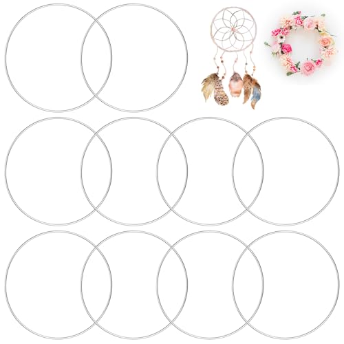 DOPENSPI 10 Stück Metallringe zum Basteln, 15cm Silber Metallring,...