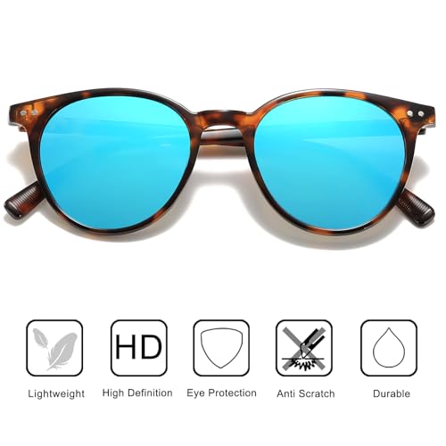 Image of Small Round Polarized Sunglasses for Women Men Compact Vintage Style UV400 Protection Classic Lightweight