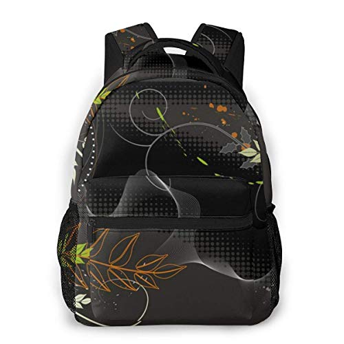 LNLN Mochila Casual verdeFashion Leisure Backpack Wallpaper Plants Unisex Print Travel