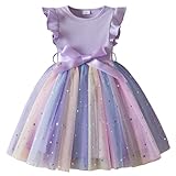 Birthday Dress for Girls,Vestidos para Niñas,Toddler Girl Tulle Dress - Summer Ruffle Sleeveless Baby Girl Fashion Casual Dresses Party Princess Sundress,12-24 Months,03-Purple