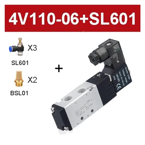 Électrovanne pneumatique 5 ports avec indicateur LED w SL601 stable