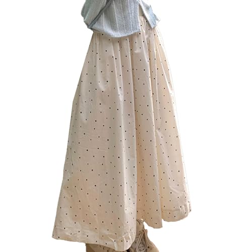 Women's Gentle Casual Long Skirt, Summer Classic Polka dot Urban Commuting Style Temperament Half Skirt