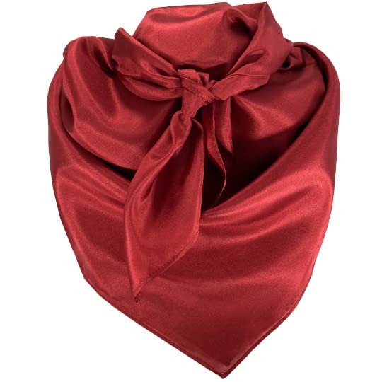 Yellowstone Wild Rag Bandana Scarf 100% Silk Solid Burgundy