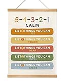 HEYJEEPER Calming Corner Wall Art Poster, Mental Health Office Decor, Calming Calm Corner Items Canvas Poster with Hanger Frame for Homeschool Classroom Nursery Kids Room Decor 14x18.5Inch