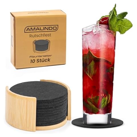 Amalindo Lot de 10 dessous de verre en feutre Cover