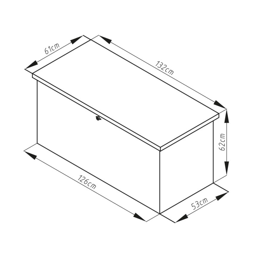 Produce Shop Baule da Esterno Giardino Contenitore in Acciaio 132x61x62cm Chamonix