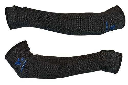 41TVDvAethL. SL500 VetroSafe FireSleeve 4510 Para-Aramid Protective Arm Sleeve (400°C Fire-Resistant & Cut-Resistant) for Lampworking, Flameworking, Glassblowing, Brazing, Torch-cutting, Welding - Adult Size M/L, Black