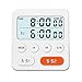 3 in 1 Digitaler Küchentimer elektronische Kurzzeitmesser Eieruhr Magnetisch 2-Fach Timer Stoppuhr mit Uhr Doppeltes Display für Zwei Messungen zum Kochen, Backen, Studieren, Sport