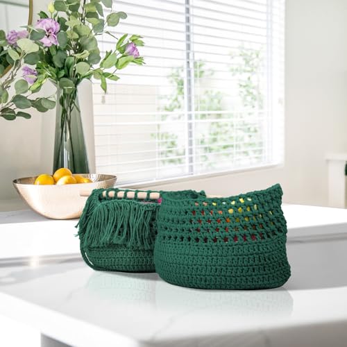Image of ZUEXT Macrame Cord, Blackish Green, 4mm x 547yds Cotton String Macrame Yarn | Natural Handmade, 4 Strands Twisted Cotton Rope, for Craft Wall Hanging Weaving Tapestry Dream Catchers Hanger DIY Gift, 500m