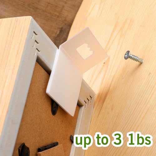 Image of Yuanchu 10 Pcs Adhesive Picture Hangers, Sawtooth Self Adhesive Picture Hangers Plastic Poster Hanger No Nail Picture Frame Hangers(10 Pcs)