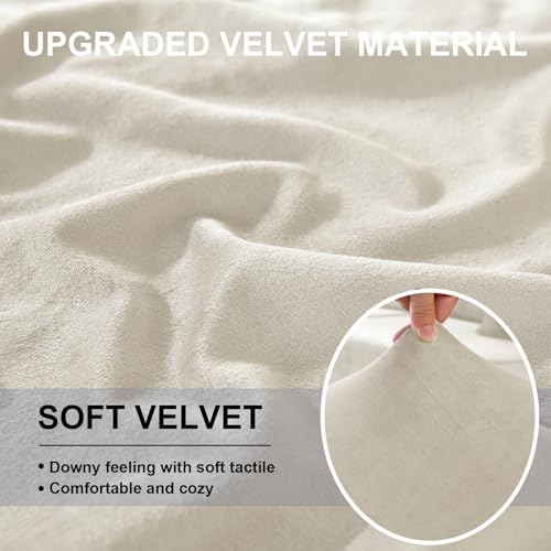 Miniatura 4 de Cycmaco Funda Asiento Sofa Terciopelo Alta Elástica, Funda Cojin Sofa Ajustable Protector, Antideslizante, Separado, Universal, Lavable 1 Asiento-X, Beige