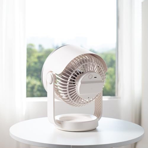 wonderlamp - Wentylator biurkowy Brisite, 4 prędkości, akumulator, 12 godziny, kompaktowy i cichy mini wentylator biurkowy
