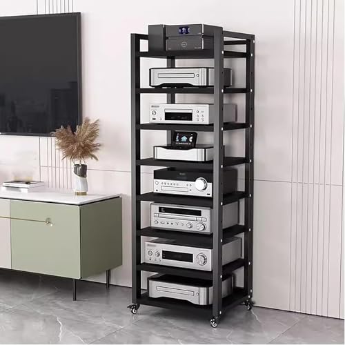8 Tier Modern AV Cabinet, Entertainment Stereo Component Storage Rack,for Store Cable Boxes, DVD Players, Streaming Devices, Home Theater Receivers, Gaming Consoles, Speaker ( Color : A , Size : 50x40