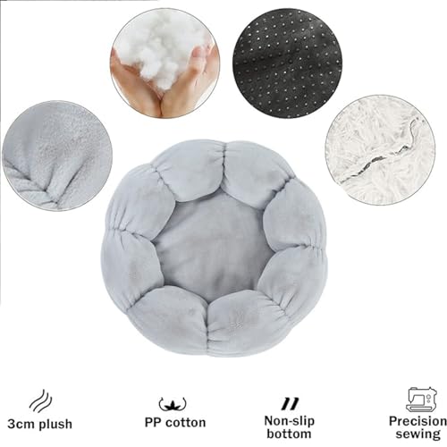 DOTBUY-SHOP Hundebet Rundes Katzenbett, Blumen Hundekissen Grosse Hunde Donut Kissen, Plüsch-Hundekorb Hundebett Waschbar, für Groß Hunde, Katzen und Herbst und Winter (40 cm,Türkis)