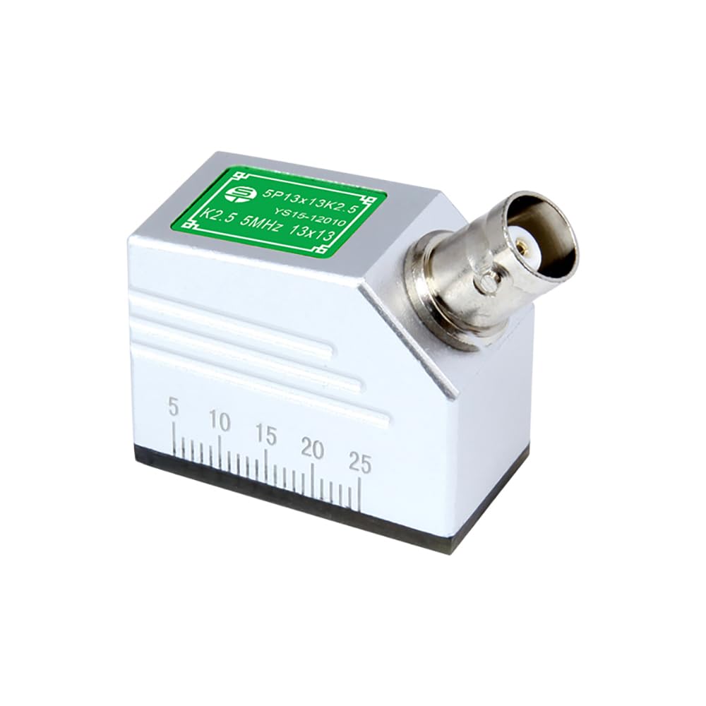 YUSHI Ultrasonic Flaw Detector Angle Beam Probes/Transducers 5 MHz Collection w/Dual Crystal/Elements for NDT Testing (5P13x13K2.5)