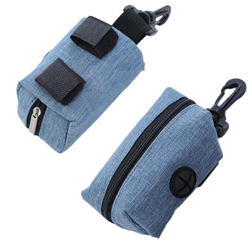 Kotbeutelspender für Hunde,2 Stück tragbare Hundekotbeutel-Halter,Pet Waste Rubbish Poop Bag Halter,Hundekotbeutel-Spender,Pet Poop Tasche Halter mit Reißverschluss,10 X 5 X 5 cm