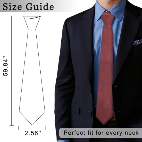 Image of Cotton Ties for Men Solid Color Skinny Tie Mens Necktie for Wedding Graduation Formal Dinner