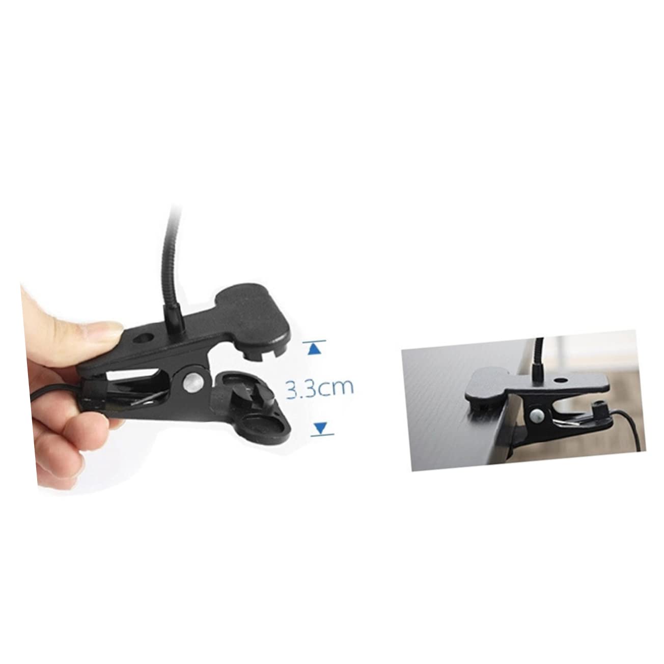 a Clip LED USB Lumperia Regolabile Protezione agli Occhi Lampada la Lettura Studio Luce Bianca Nera per Ufficio Camera da Letto e scrivania Utilizzo
