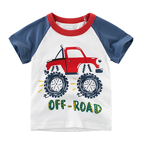 Boys' 4-Pack Excavator Short Sleeve Crewneck T-Shirts Top Tee Size 2-7 Years Toddler Boys' Value Pack Cotton T-Shirt2