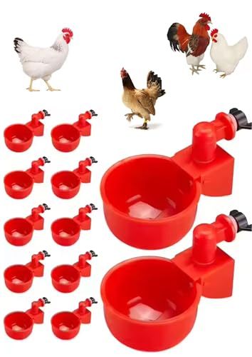 Kit 10 Bebedouro Para Aves Controle Automático Nível De Água Cor Vermelho para galinhas, pintinhos, patos, gansos, perus e coelhos