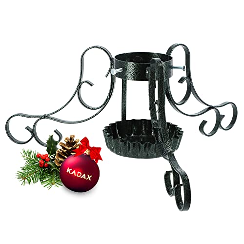 KADAX Weihnachtsbaumständer, Retro Ständer aus Stahl, Tannenbaumständer mit Schwingplatten System, Ständer für Baum, Stabiler Christbaumständer mit Wasserschüssel (67 cm, Grün)