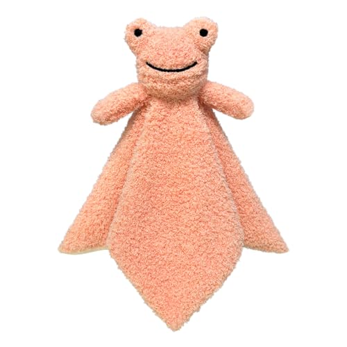 Image of Doindute Baby Orange Frog Soft Stuffed Animal Security Blanket, Plush Frog Character Lovey Blanket, Baby Shower/Nursery Gift, Newborn Infant Toddler Snuggle Blankie for Boys Girls, 14 Inches