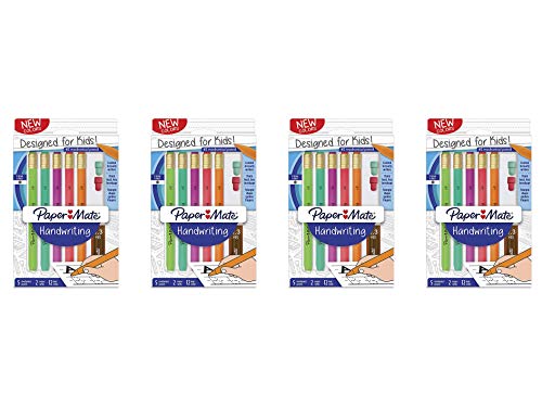 Paper Mate Handwriting Triangular Mechanical Pencil Set with Lead & Eraser Refills, 1.3mm, Fun Barrel Colors, 8 Count (2017483), Pack 4