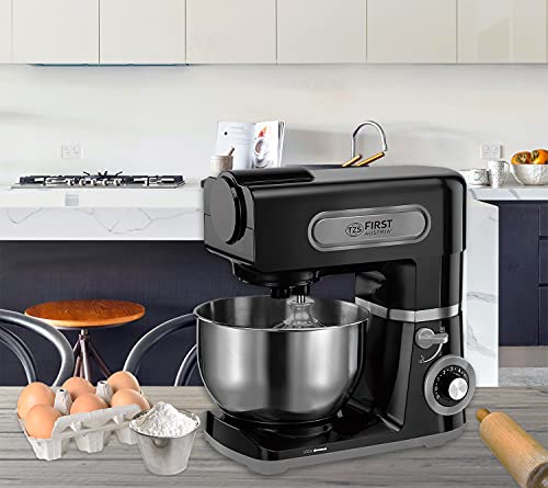 TZS First Austria Professionelle Küchenmaschine | Teigknetmaschine | 1500 W, 6 L Behälter, 6 Geschwindigkeitsstufen, mit… – Bild 3