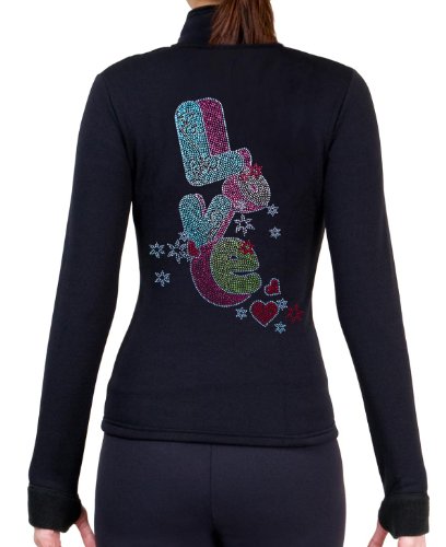 NY2 SPORTSWEAR Figure Skating Polar Fleece Fitted Jackets by Polartec with Rhinestones R04 (Adult Extra Small)